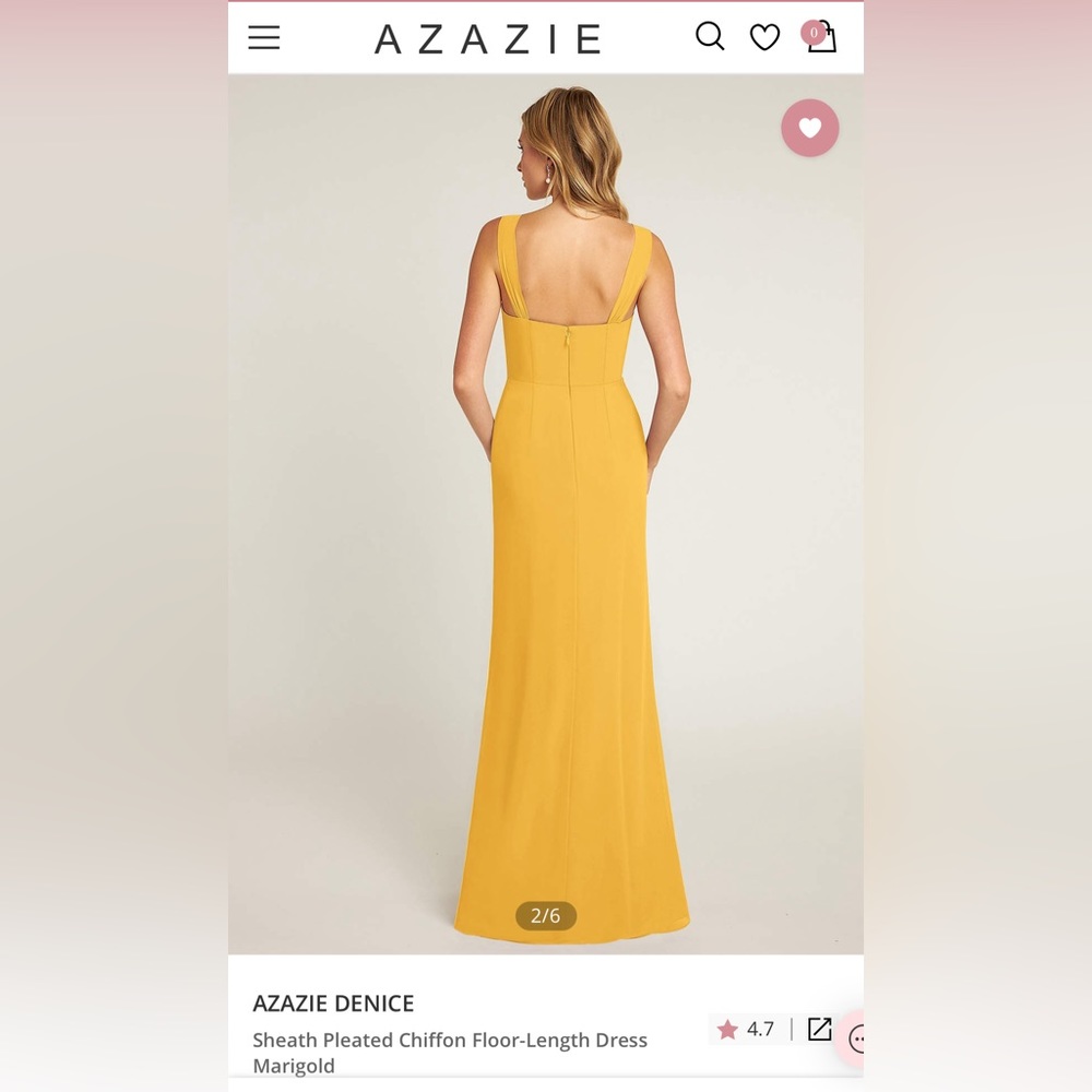 Azazie Bridesmaid Dress- Color Marigold Size A4